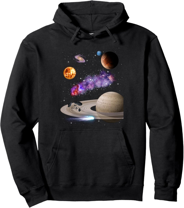 Weltraum Universum Motiv Planeten Sonne Sonnensystem Galaxie Pullover Hoodie