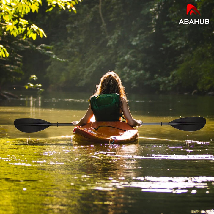 Abahub Carbon Kajak Paddel 230cm/220-240cm verstellbar, mit Paddelleine | Für Kajakfahren, Ruderboot