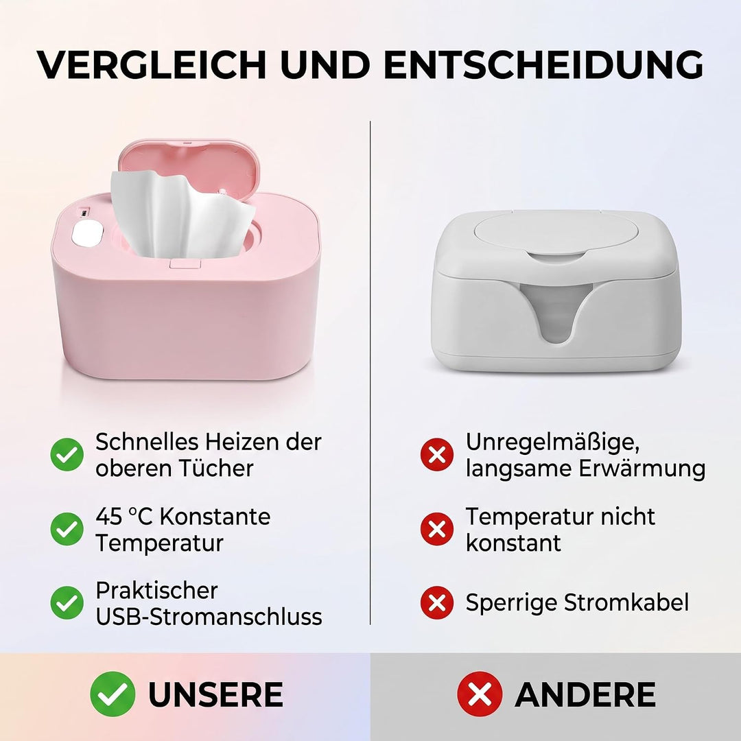Ejoyous Baby-Feuchttuchwärmer mit Digitalanzeige, Spender für Baby-Feuchttücher mit grosser Kapazitä