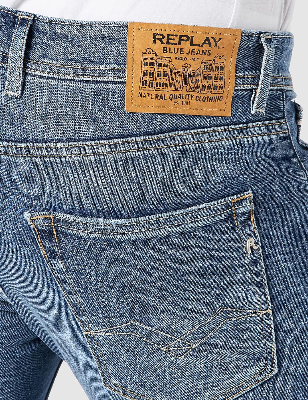 Replay Herren Jeans Grover 38W / 34L 9 Medium Blue, 38W / 34L 9 Medium Blue