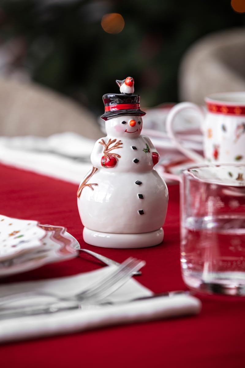 Villeroy und Boch Nostalgic Melody Schneemann, drehend, dekorative Schneemannfigur, Hartporzellan, M