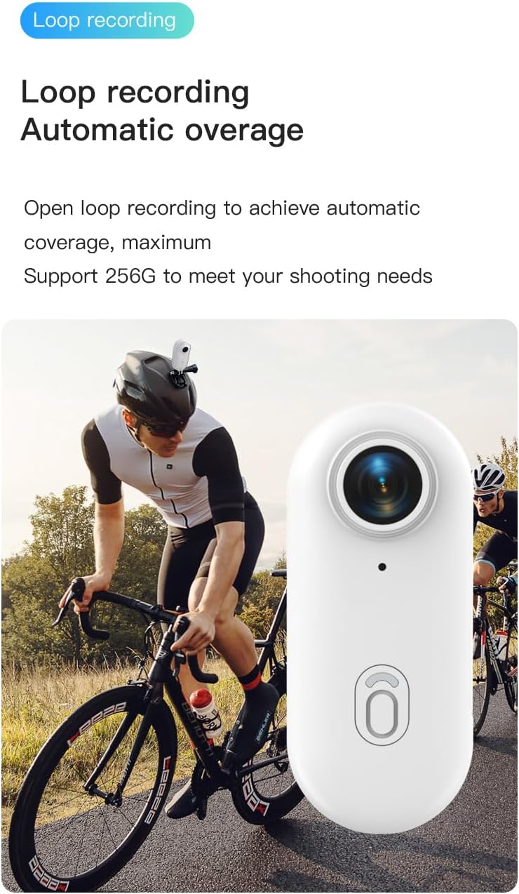 4K Mini Daumen Action Kamera, Tragbare Vlogging-Kamera Wasserdicht 360° 4K Body Cam, Daumengrösse Wi