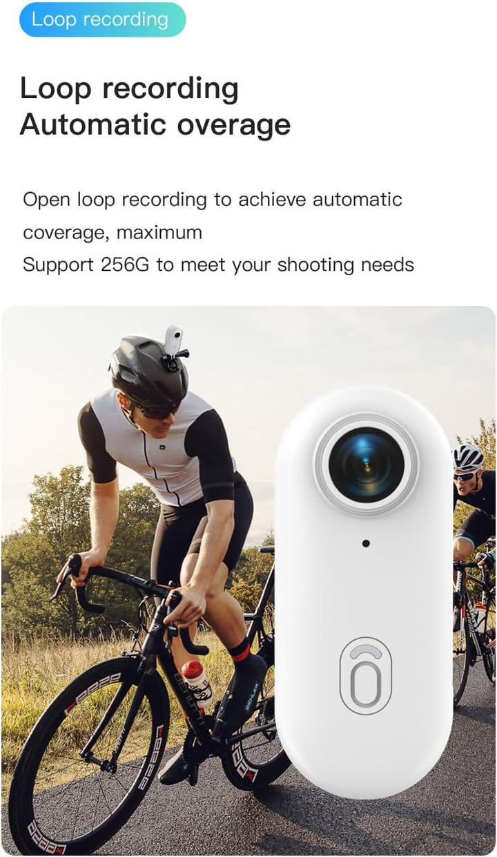 4K Mini Daumen Action Kamera, Tragbare Vlogging-Kamera Wasserdicht 360° 4K Body Cam, Daumengrösse Wi