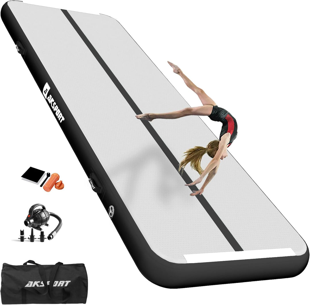 AKSPORT Air Matte Track Tumbling Matte,3/4/5/6m Aufblasbar Gymnastikmatte Turnmatte Tumbling Matten
