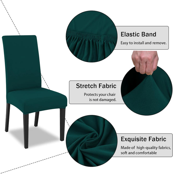 FIGOOO Stuhlhussen 4er Set Stretch Stuhlhussen für Esszimmerstühle Elastisch Moderne Universal Stuhl
