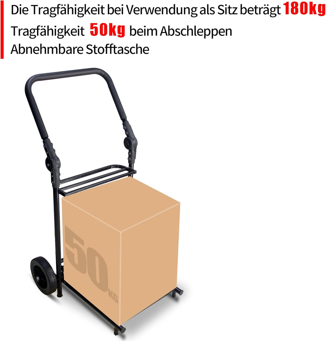Einkaufstrolley, Klappbarer bis 50kg Einkaufswagen 120L Einkaufstasche Shoppingtrolley Handwagen für