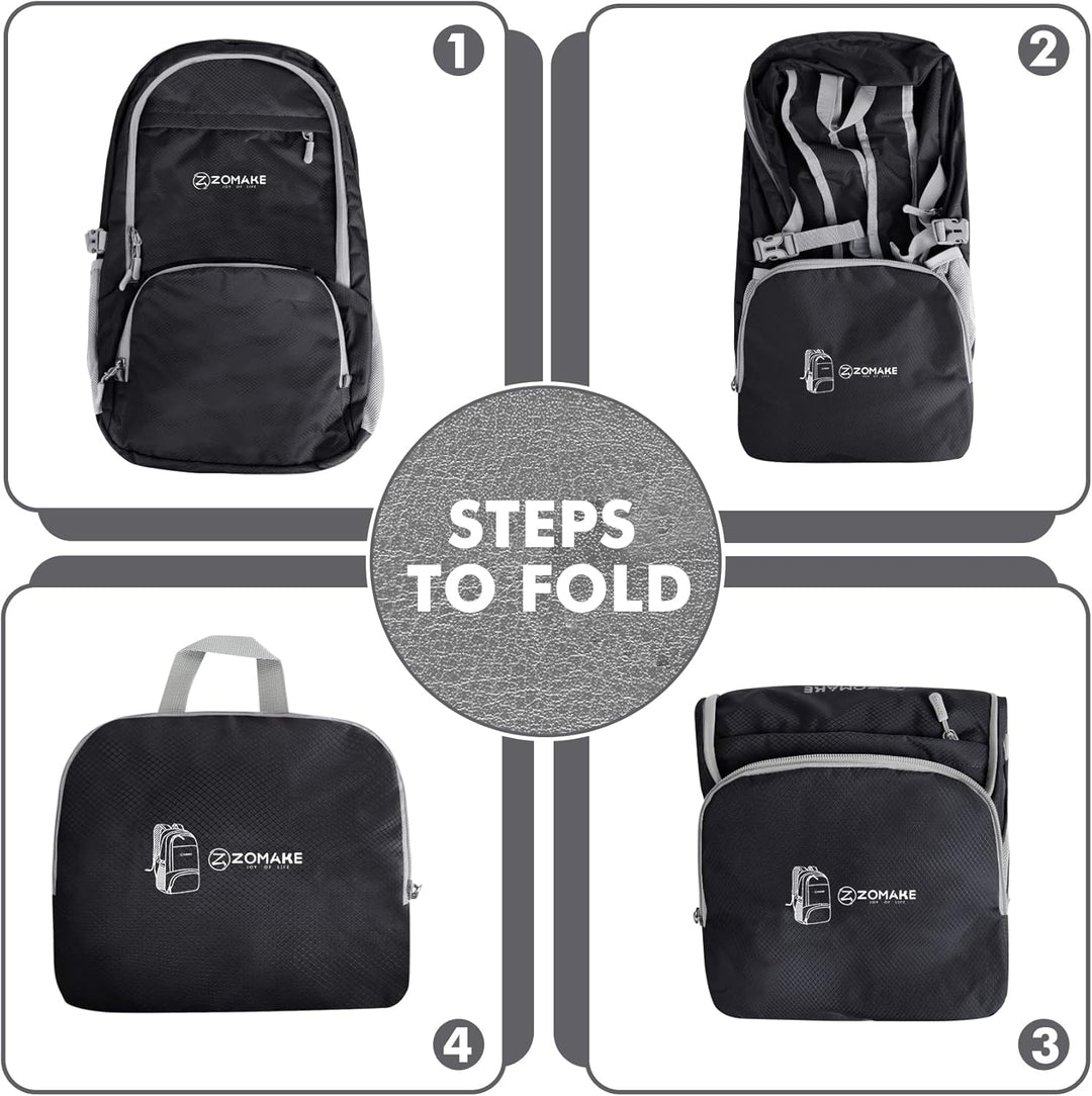 ZOMAKE Leicht Faltbarer Rucksack Packbare Backpacks 30 L,Kleiner Faltbar Wanderrucksack Wasserdicht