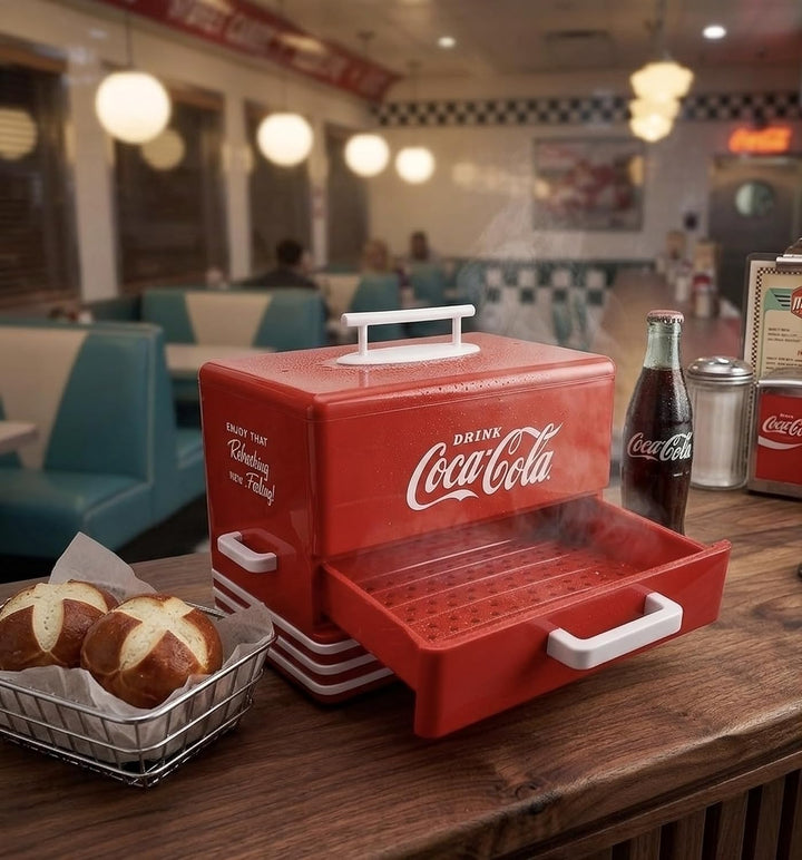 Salco Coca-Cola HotDog Steamer SHD-80CC,Retro, rot, perfekt für jeden
