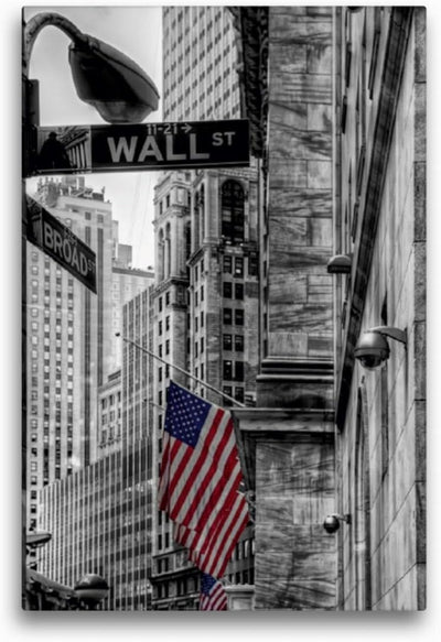 Premium Textil-Leinwand 50 x 75 cm Hoch-Format New York - Wall Street | Wandbild, HD-Bild auf Keilra