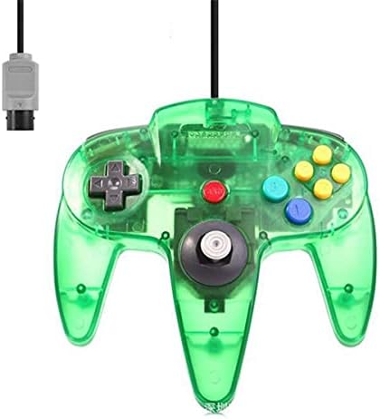 2 Controller Für Nintendo 64 N64 Farbe nach Wahl Kabelgebunden Gamepad Joypad (Rot/Grün Transparent)