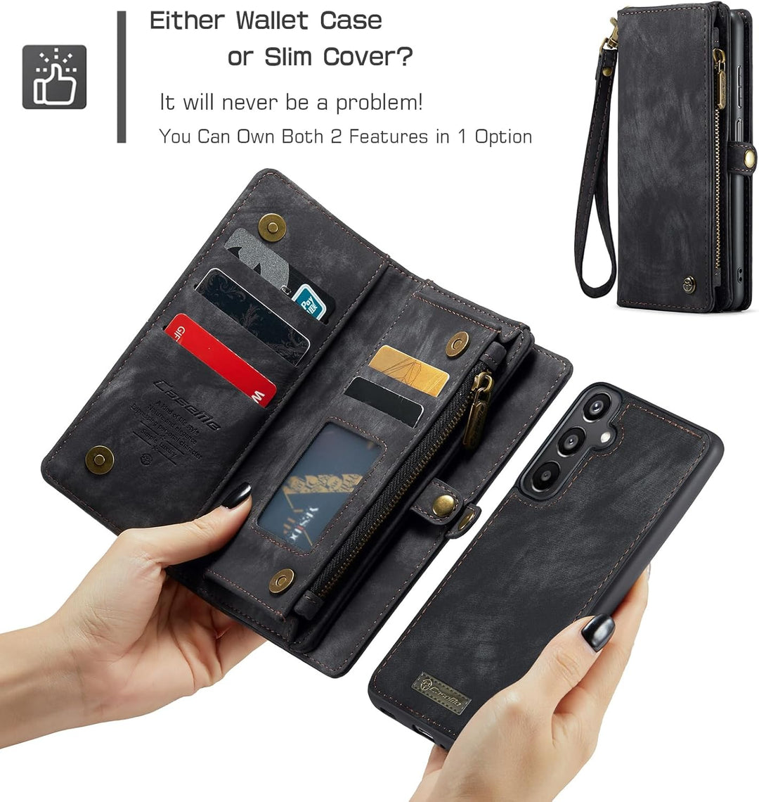 UFinetech für Samsung A15 Hülle, Stossfest Kartenfach Magnetisch Abnehmbare Tasche Handyhülle für Sa