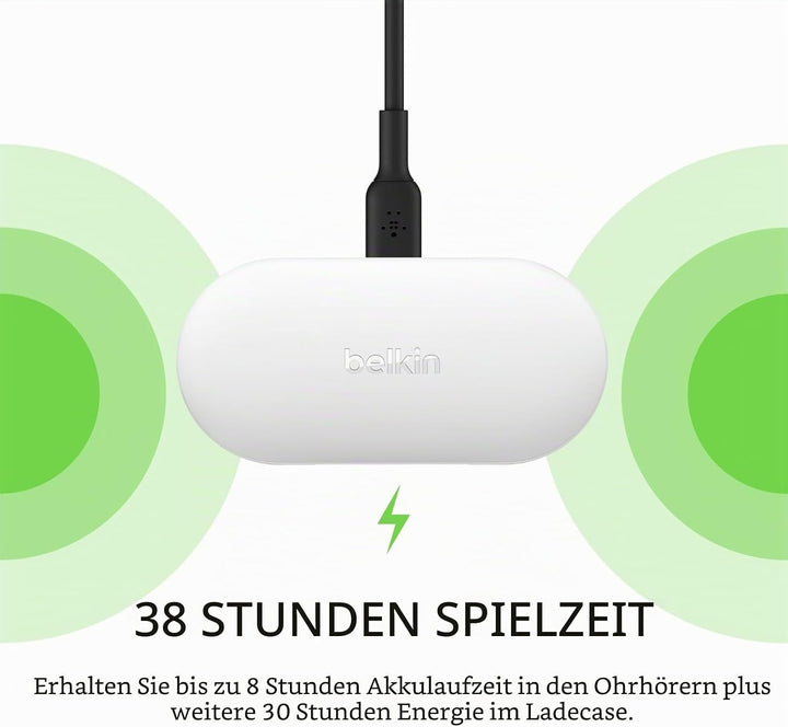 Belkin SOUNDFORM Play True Wireless In-Ear-Kopfhörer, 3 EQ-Voreinstellungen, schweiss-, spritzwasser