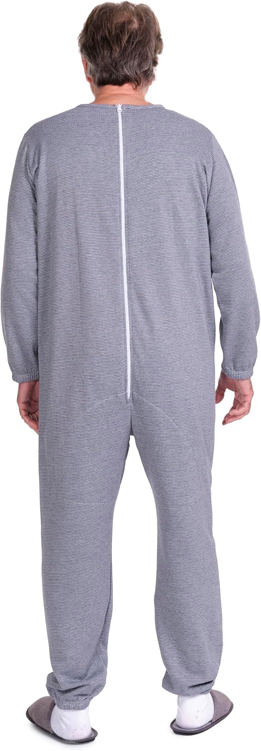 Wintersanitärpyjama mit Rückenreissverschluss - 9014/1 - Für Alzheimer, Inkontinenz, Ältere Männer/F