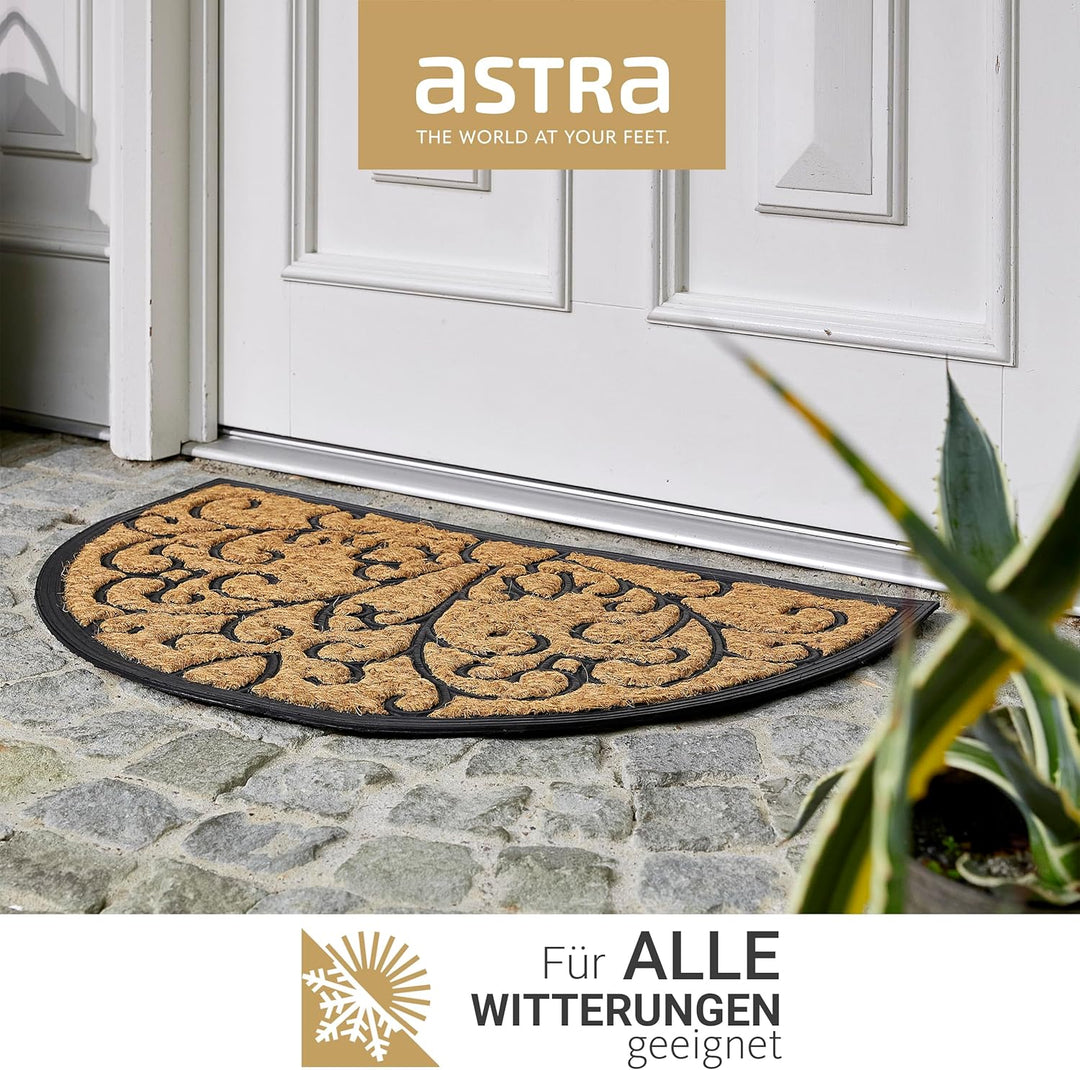 Astra rutschfeste Fussmatte aussen wetterfest - Coco Deluxe Fussabtreter aus Gummi und Kokosantibakt