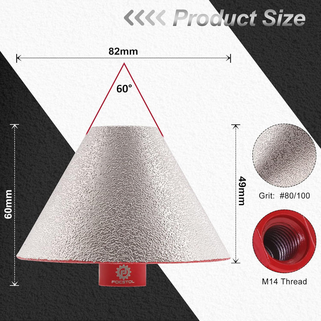 FOCSTOL Diamant Fasenbohrer - 82mm Diamant Fingerfräser zum Vergrössern Formen Trimmen Vorhandene Lö