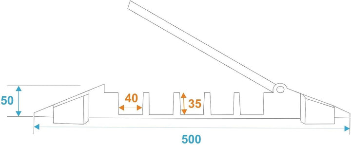 Eurolite Kabelbrücke 5 Kanäle 900x500x50mm | Robuste Kabelbrücke mit gelbem Deckel und 9 t Maximalla