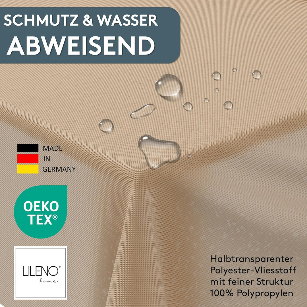 LILENO HOME Tischdeckenrolle 1,10 x 25 m - Tischdecke Beige aus Vlies - Stoffähnlich, abwaschbare Ti