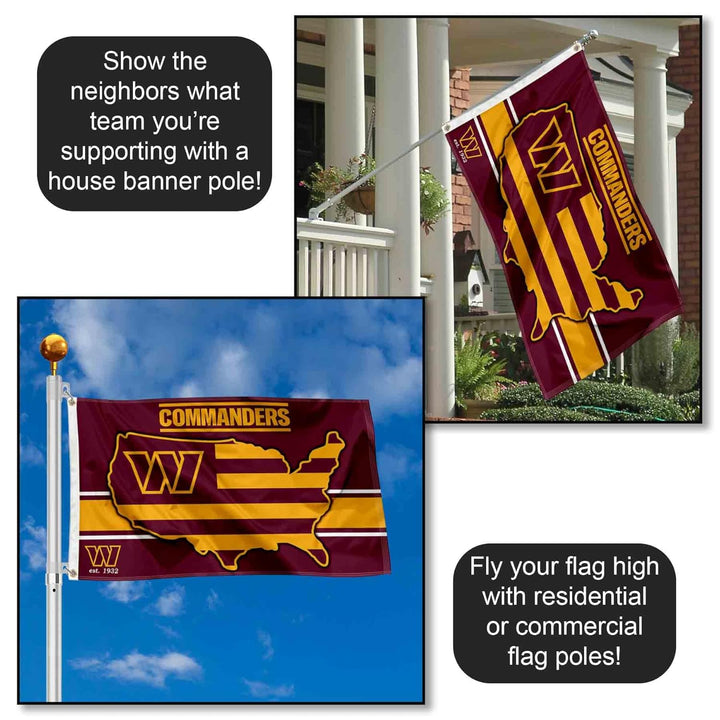 Washington Commanders Nation USA American Country Grosse Pole Flagge