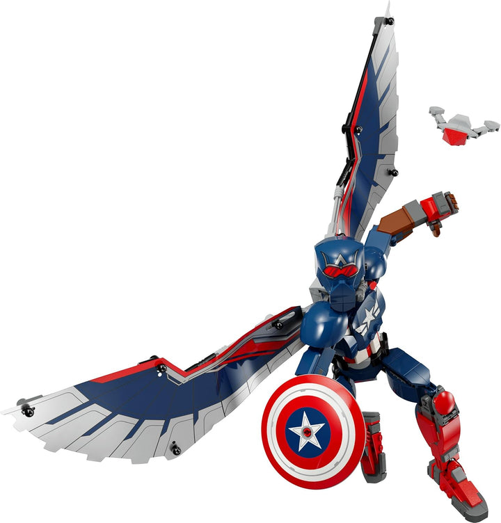 LEGO Marvel New Captain America Baufigur, Superhelden Spielzeug für Kinder, baubares Modell und Mini