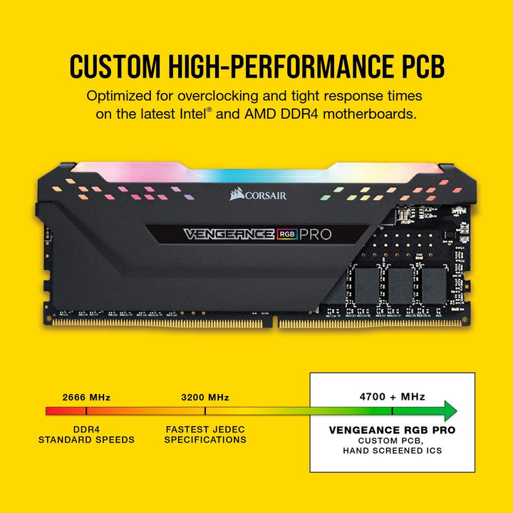 Corsair Vengeance RGB PRO 16GB (2x8GB) DDR4 3200MHz C16 XMP 2.0 Enthusiast RGB LED-Beleuchtung Speic
