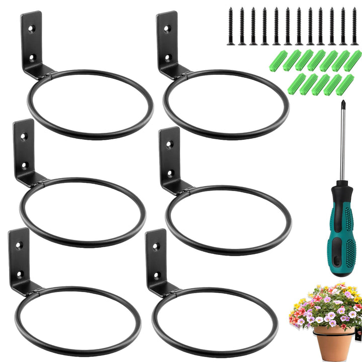 Pflanzen Wandhalterung, 6 Stück Pflanzenhalter Wand, Wandhalterung Blumentopf 15CM, Metall Ring Wand