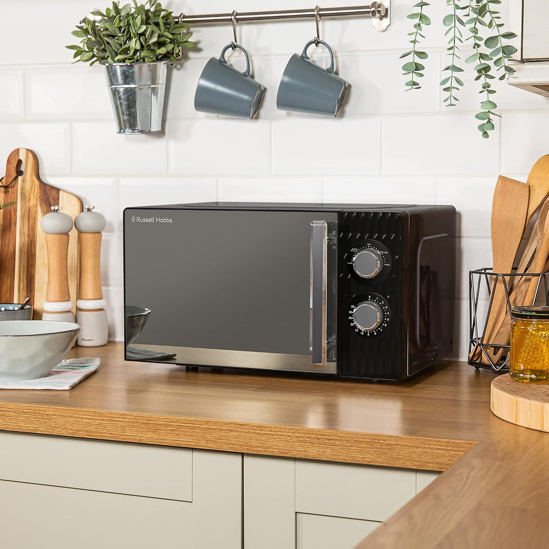 Russell Hobbs Honeycomb RHMM715B Solo Mikrowelle, 17 Liter, 700W, Schwarz, mit 5 Leistungsstufen, In