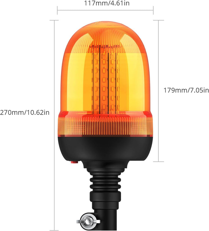Justech 2x 80LED Rundumkennleuchte Rundumleuchte Warnleuchten LED Amber 12V/24V Blinkleuchte Staubdi