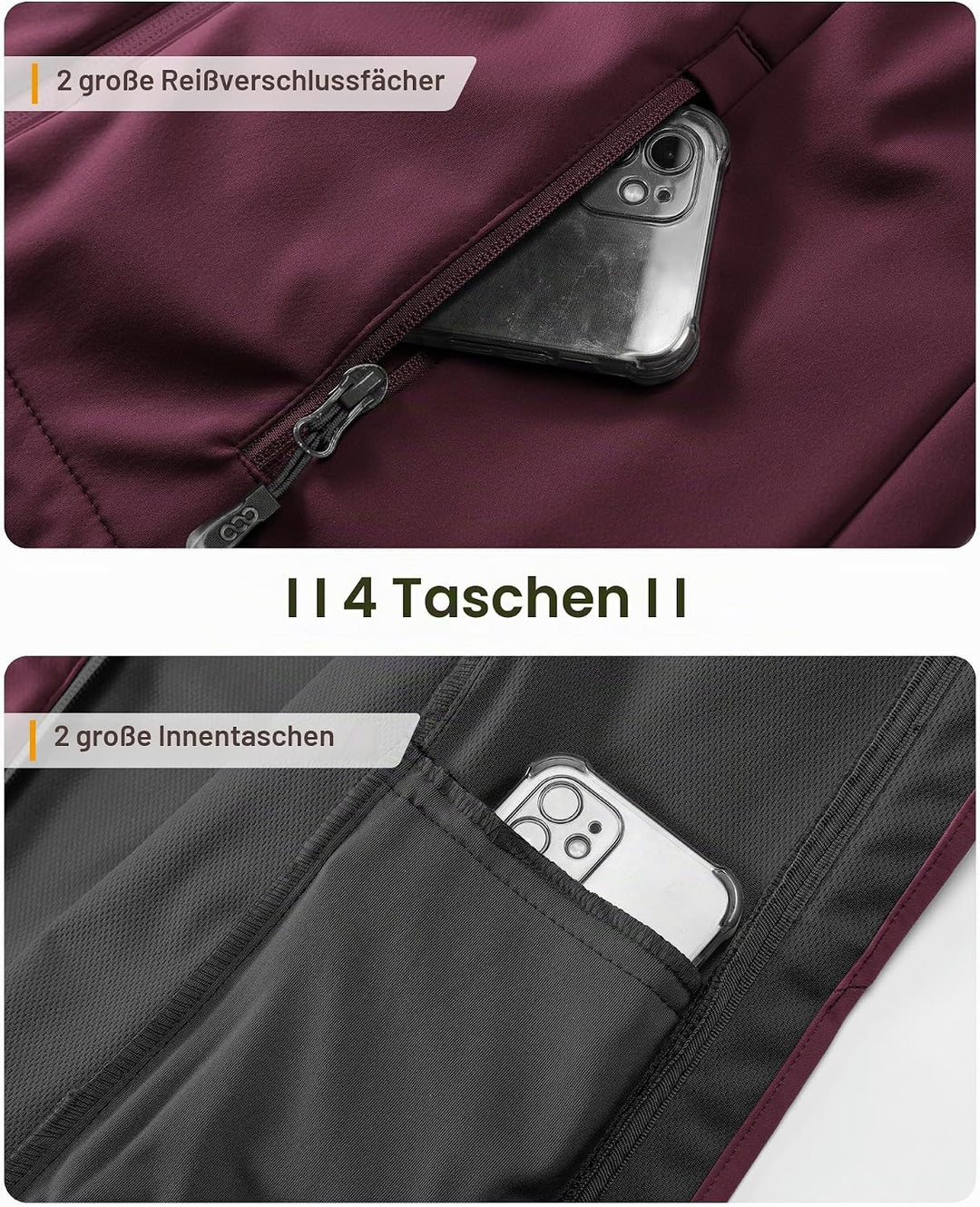 33,000ft Damen Softshelljacke Wasserdichte Winddichte Funktionsjacke Atmungsaktive Übergangsjacke Le