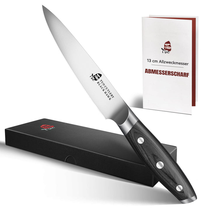 TUO Küche Allzweckmesser Küchenmesser Klein 13cm Kochmesser Universalmesser Deutscher Edelstahl Küch