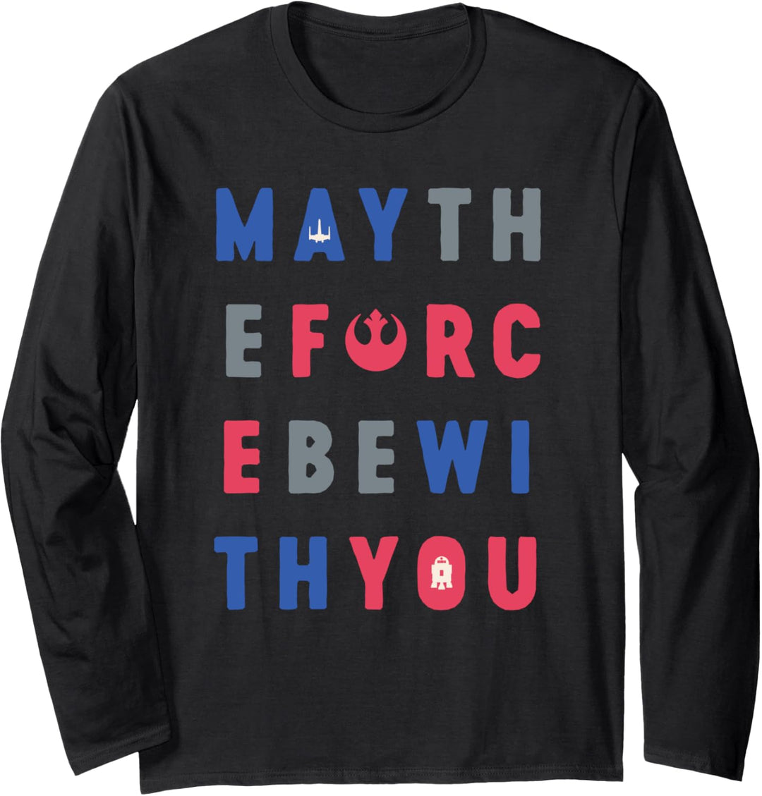 Star Wars May The Force Be With You Americana Langarmshirt