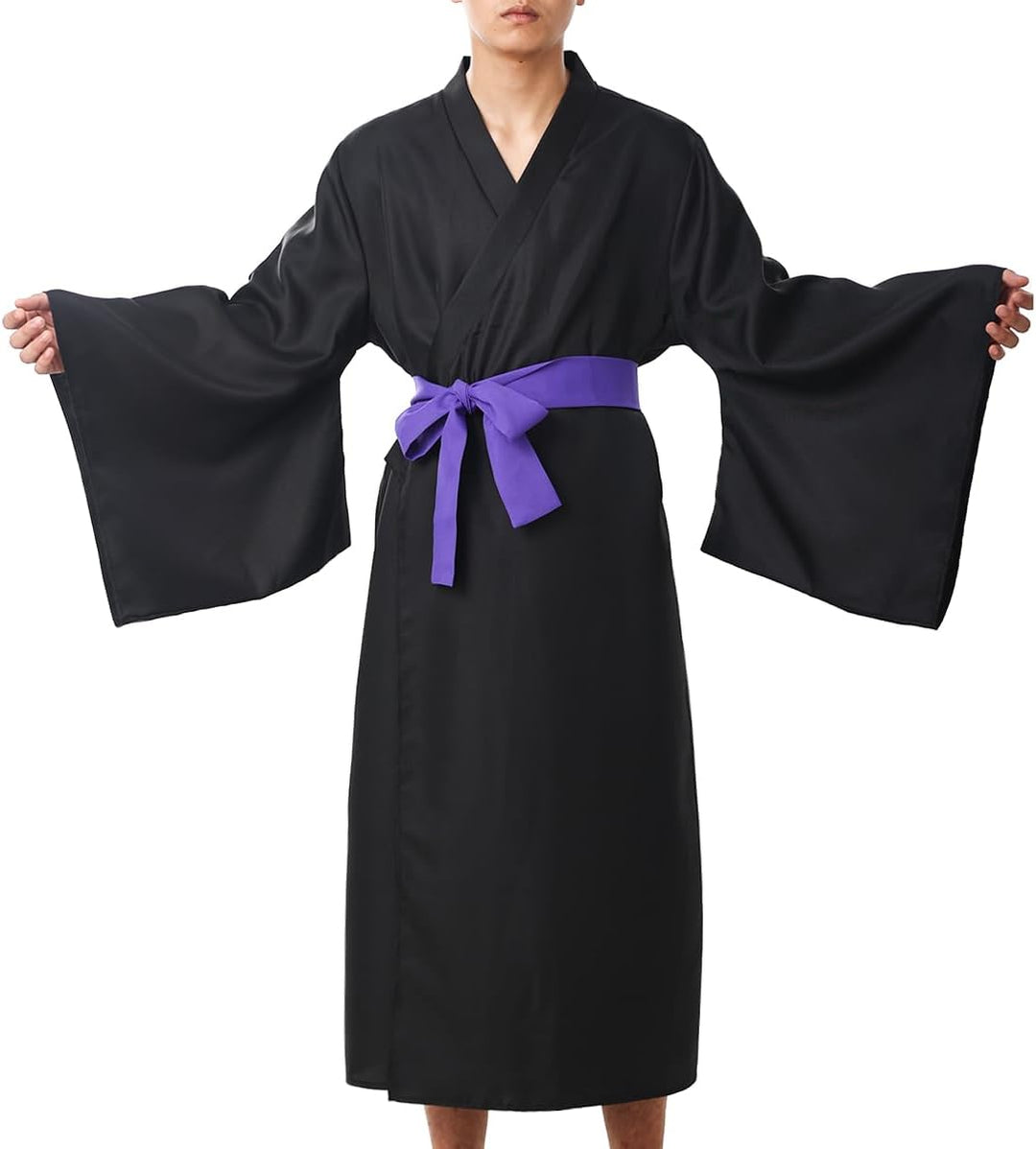 COSDREAMER Japanisches Yukata-Kimono-Kostüm für Herren, Kimono-Kostüm S Schwarz, S Schwarz