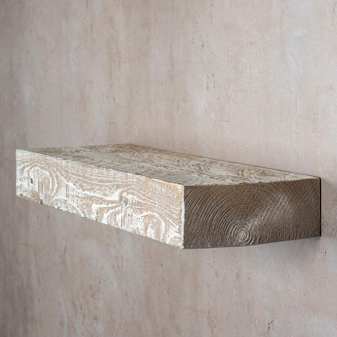 levandeo Wandregal Holz Massiv 60x20cm Shabby Chic Wandboard Vintage Rustikal Design Natur Regal Bor