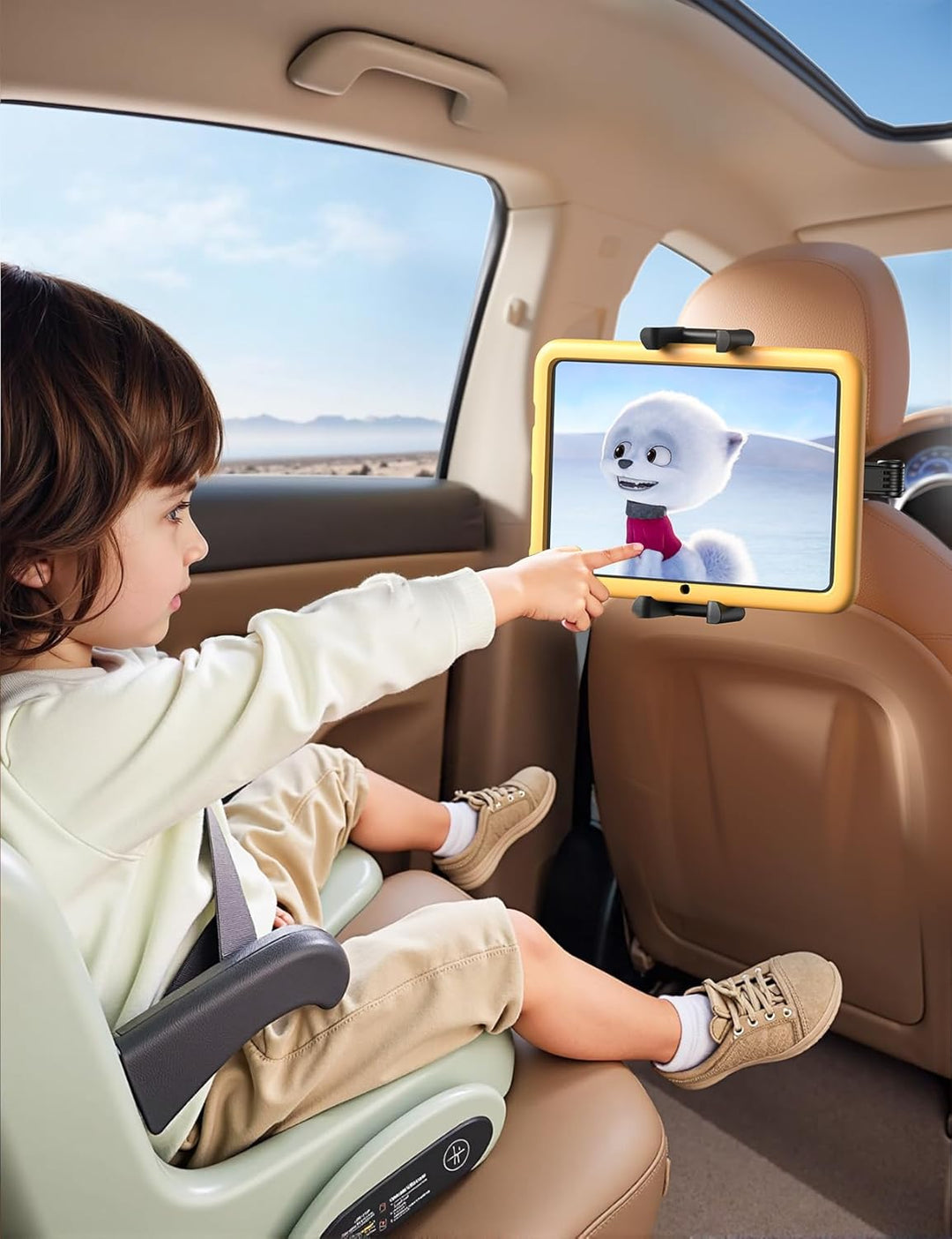 Lamicall Tablet Halterung Auto Kopfstütze - [Doppelt Faltbares Design] Tablethalterungen Auto mit Ab