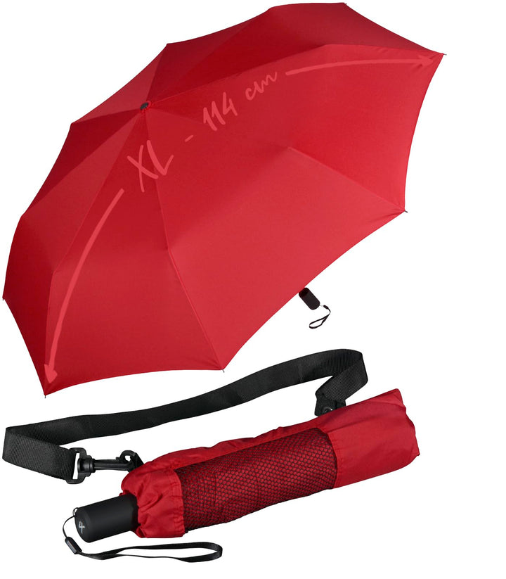 iX-brella Trekking XL Taschenschirm 115 cm gross mit Umhängetasche dark red, dark red