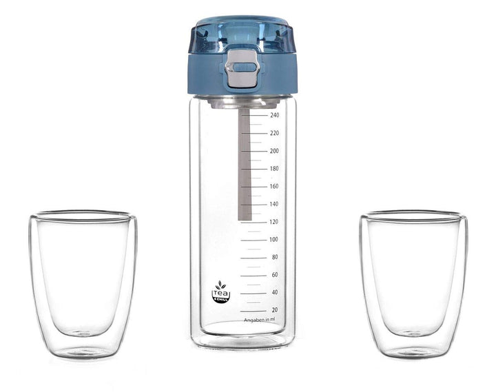Matcha-Shaker MATCHA2go: Teeflasche to go aus Glas für die schnelle Matcha Tee Zubereitung ohne Bese