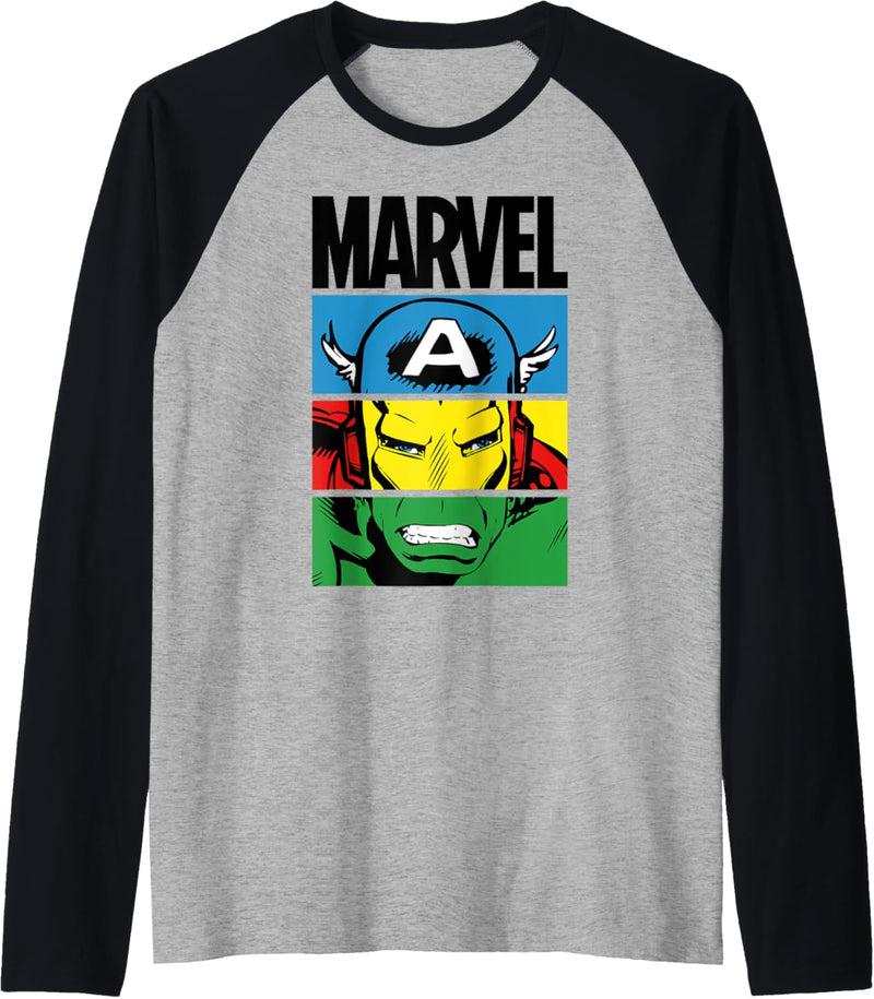 Marvel Heroes Unite Captain America, Iron Man, Hulk Light Raglan