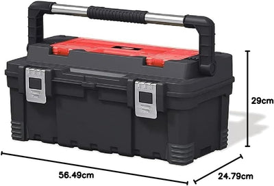 Keter 254881 Werkzeugkasten 22 Zoll, schwarz/rot