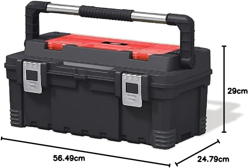 Keter 254881 Werkzeugkasten 22 Zoll, schwarz/rot