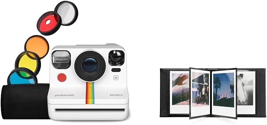Polaroid Now+ Gen 2 Sofortbildkamera - Weiss, Keine Filme & Fotoalbum - Klein Bundle mit Fotoalbum,