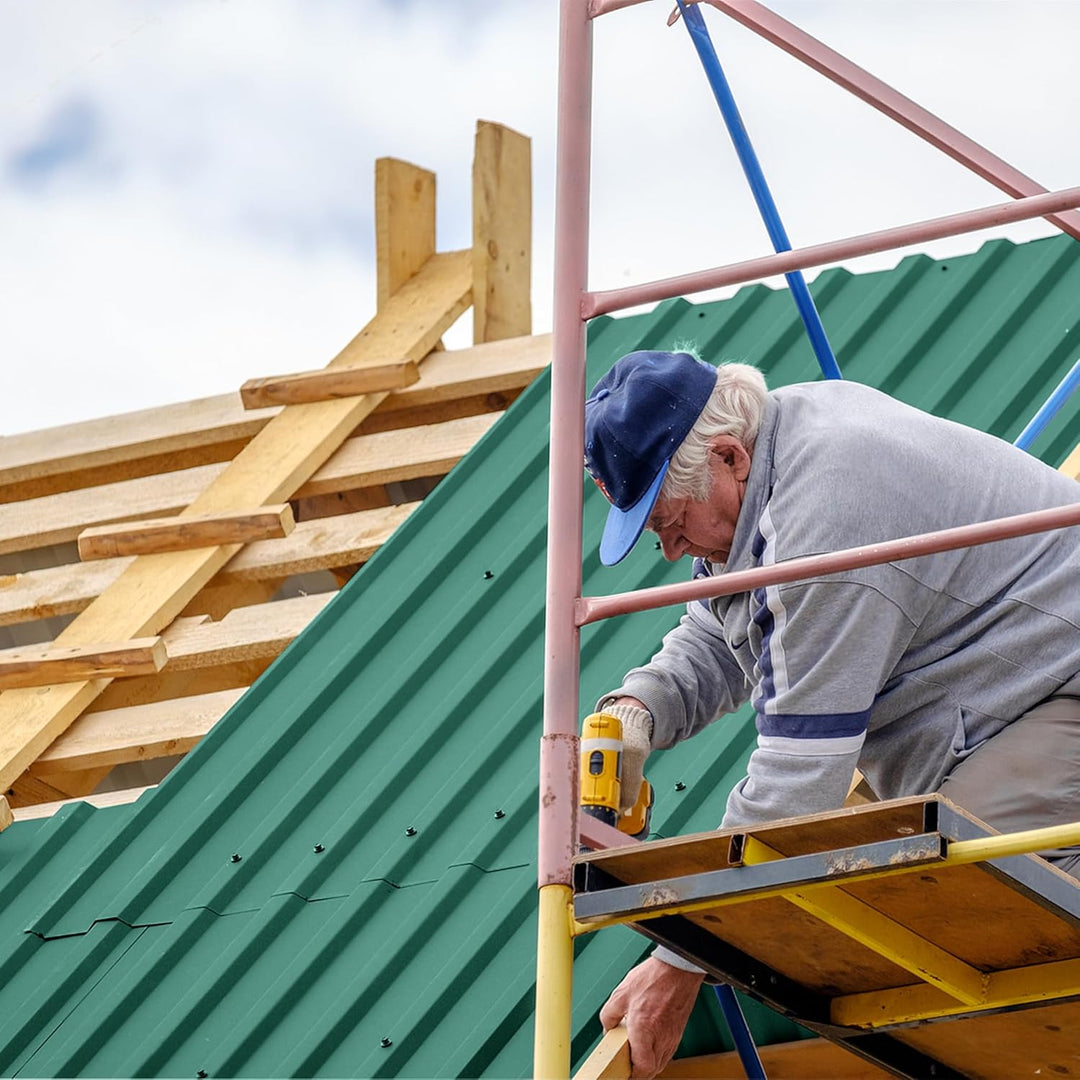 12x Trapezblech Profilblech 129,5 x 45 cm = 7 m² Grün – Verzinkt, Wetterfest & Korrosionsbeständig,