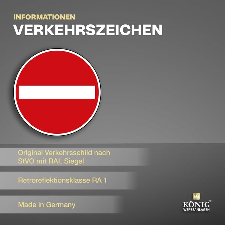 Verkehrszeichen Verbot der Einfahrt Nr. 267 | Ø 600mm, Alu 2mm, RA1 | Original Verkehrsschild nach S