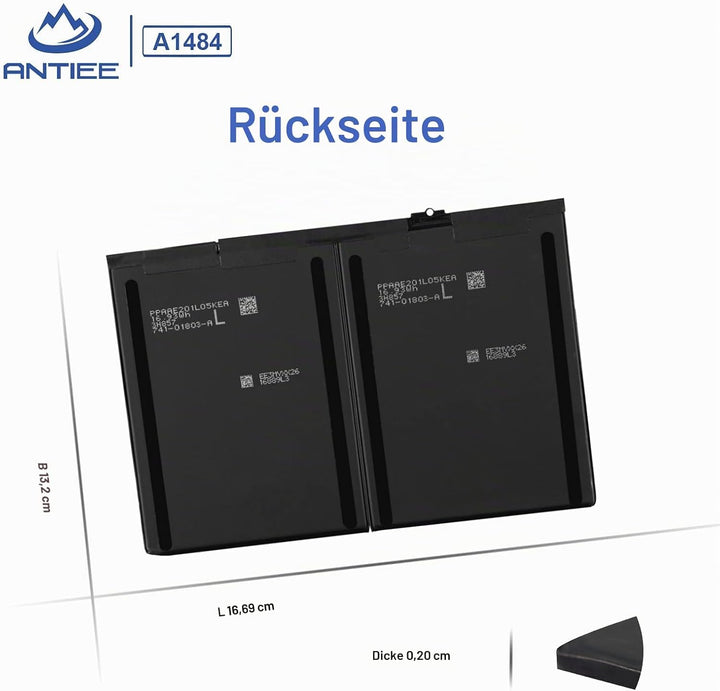 ANTIEE 8827mAh 32.9Wh A1484 Replacement Tablet Akku für iPad 2017 A1822 A1823 iPad 2018 A1893 A1954
