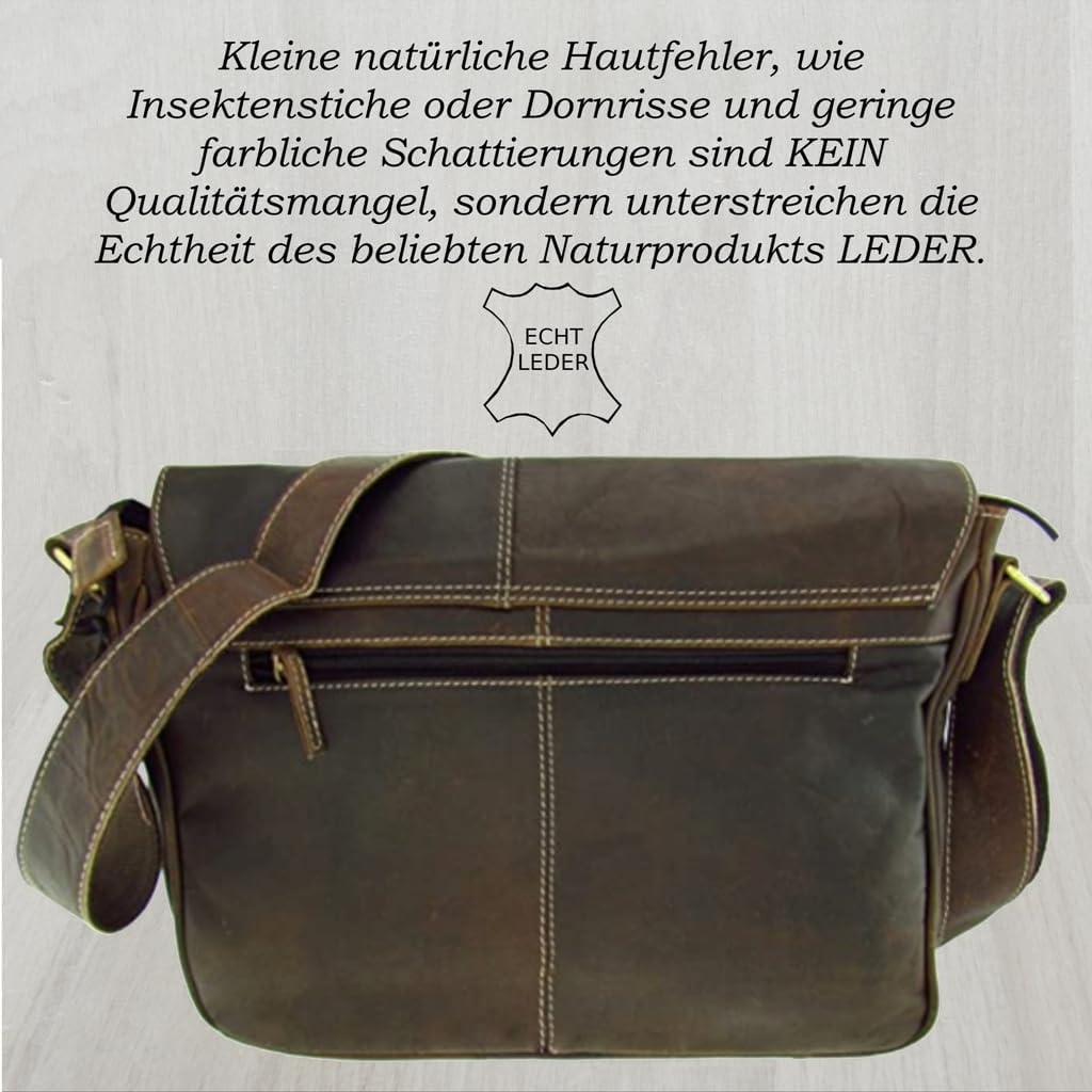 Grosse Wasserbüffel Leder Aktentasche Lehrertasche Vintage Look in 3 Grössen zur Wahl (Tasche Grö. X