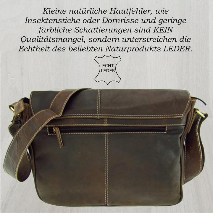 Grosse Wasserbüffel Leder Aktentasche Lehrertasche Vintage Look in 3 Grössen zur Wahl (Tasche Grö. X