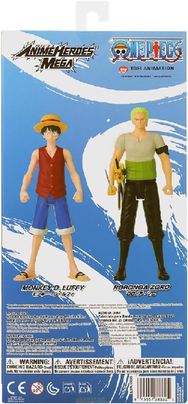 BANDAI – Anime Heroes – One Piece – Anime Heroes Mega Figur 30 cm Zorro – Grosse bewegliche Figur –