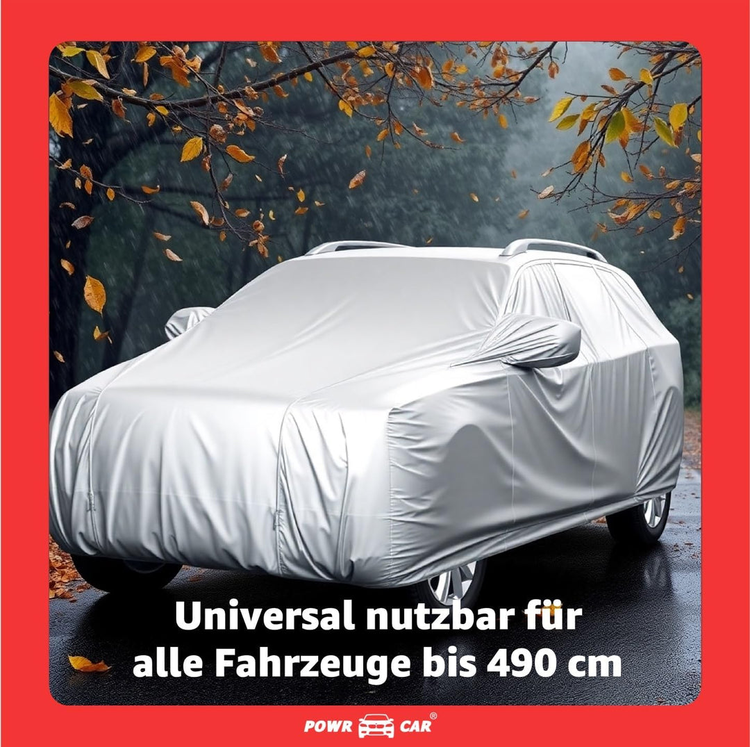 5X SUV Universale Autoschutzhülle: wasserdichte Autoplane für PKW/KFZ – Car Cover in Silber für umfa