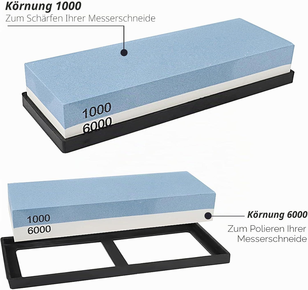 Schleifstein Set, Schleifstein Messer,Schleifstein 1000 6000, Zum Schärfen von Metallmessern, um sie