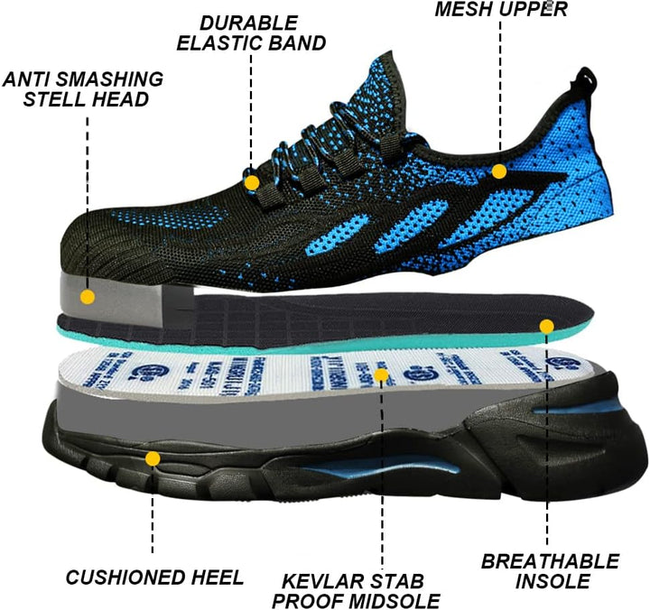 NuCamper Sicherheitsschuhe Arbeitsschuhe Herren Damen Stahlkappenschuhe Sneaker Leicht Atmungsaktive