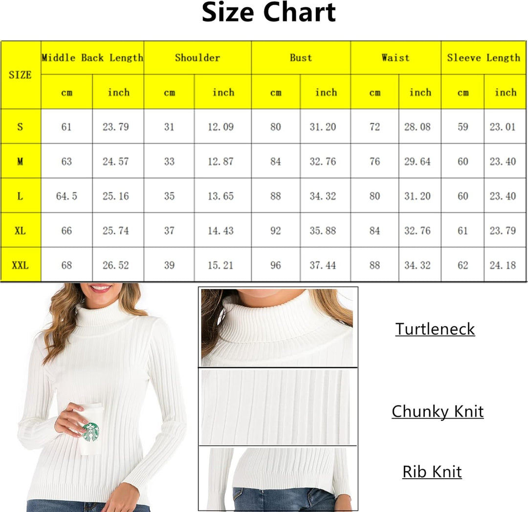 Enjoyoself Damen Strickpullover Gerippter Rollkragenpullover Feinstrick Elegant Langarm Strickpulli