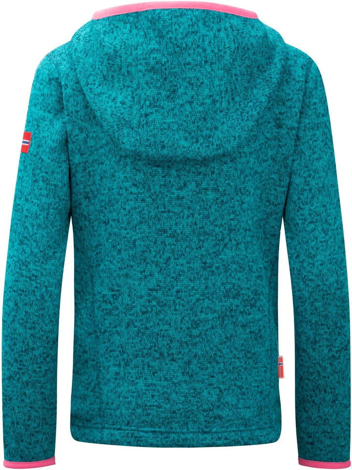 Trollkids Jondalen XT Mädchen Kapuzen Fleecejacke 92 Dark Turquoise/Light Magenta, 92 Dark Turquoise